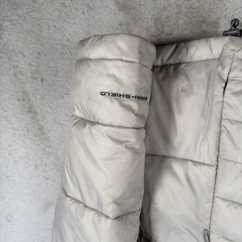 Columbia Jacket Mens 3XL Grey Puffer Full Zip Insulated Hooded Zip Omni Shield - Picture 3 of 10